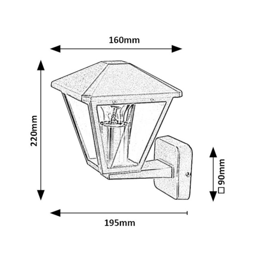 Rabalux - Luminária de parede exterior 1xE27/40W/230V IP44