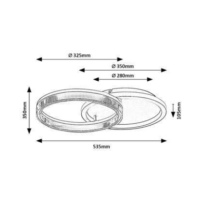 Rabalux - Candeeiro de teto LED dimável LED/22W/230V 3000-6500K 53,5x35 cm + comando remoto