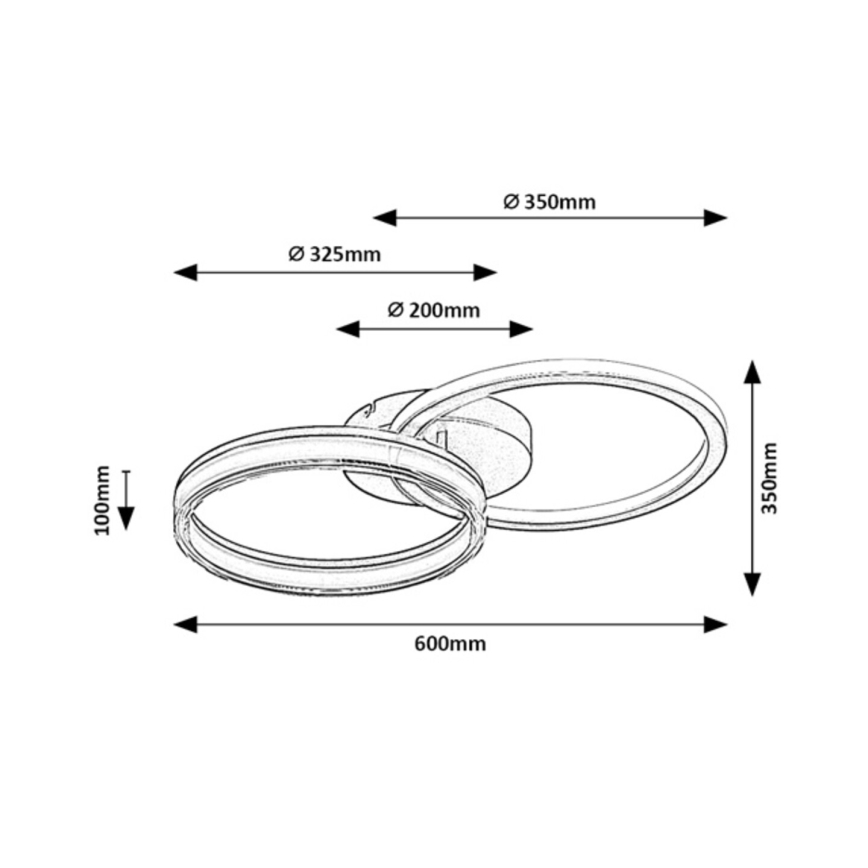 Rabalux - Candeeiro de teto LED dimerizável LED/38W/230V 3000-6500K 60x35 cm + comando remoto