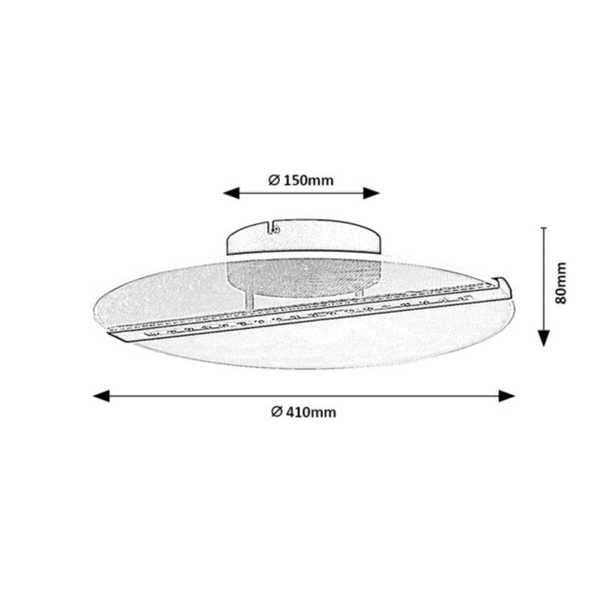 Rabalux - Luminária de teto LED/20W/230V, 3000 K, diâmetro 41 cm, preto/transparente