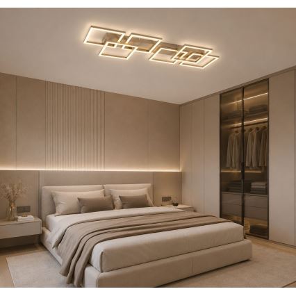 Rabalux - Luminária de teto LED dimerizável LED/40W/230V 3000-6500K 33x100 cm dourada + controlo remoto
