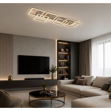Rabalux - Luminária de teto LED dimerizável LED/40W/230V 3000-6500K 33x100 cm dourada + controlo remoto