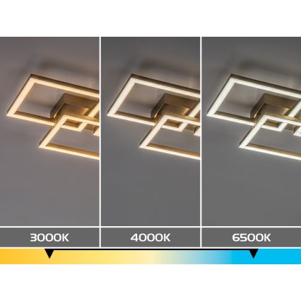 Rabalux - Luminária de teto LED dimerizável LED/40W/230V 3000-6500K 33x100 cm dourada + controlo remoto