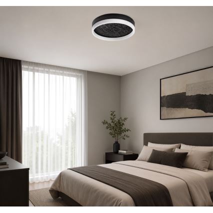Rabalux - Luminária de teto LED dimerizável LED/24W/230V 3000-6500K Ø 40 cm preta + comando remoto