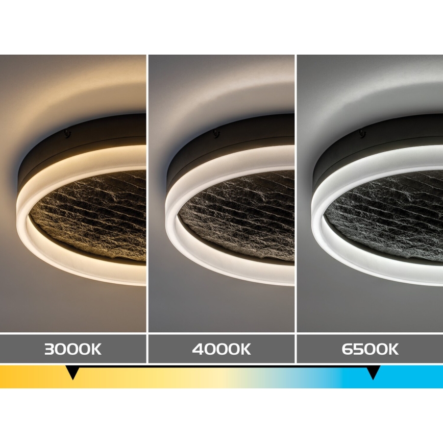 Rabalux - Luminária de teto LED dimerizável LED/24W/230V 3000-6500K Ø 40 cm preta + comando remoto