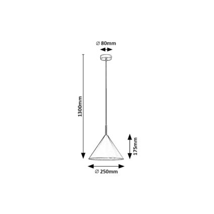 Rabalux - Lustre pendente com cabo 1xE27/40W/230V Ø 25 cm preto
