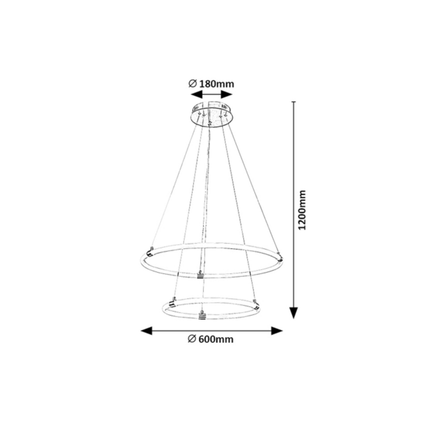 Rabalux - Lustre LED dimmerizável com cabo LED/55W/230V + comando à distância