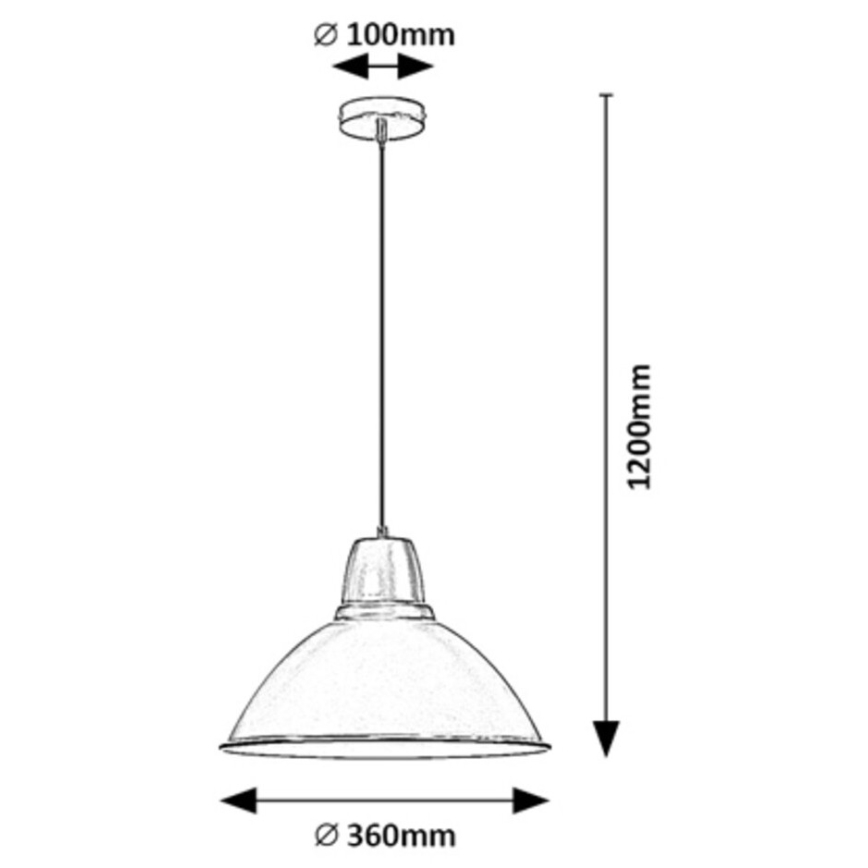 Rabalux - Lustre suspenso com cabo 1xE27/60W/230V Ø 36 cm preto