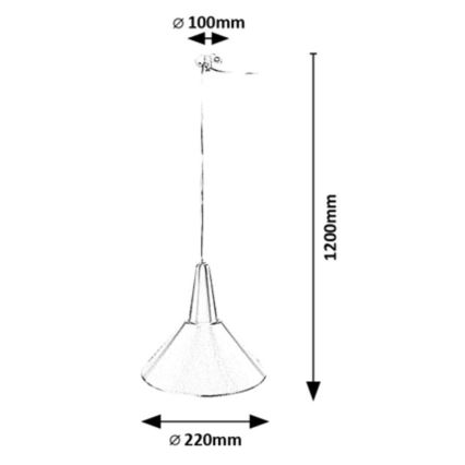 Rabalux - Candeeiro de teto suspenso com cabo 1xE27/40W/230V