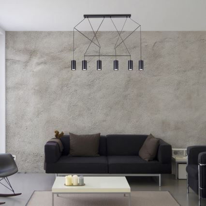Rabalux - Candeeiro suspenso com cabo 6xGU10/50W/230V