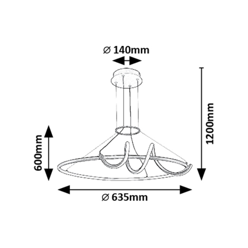 Rabalux - Candeeiro suspenso LED com regulação LED/46W/230V 3000-6500K + comando