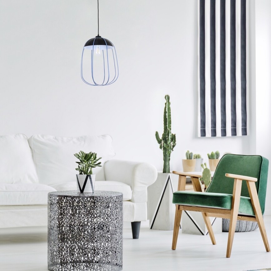 Rabalux - Candelabro suspenso 1xE27/60W/230V preto/azul