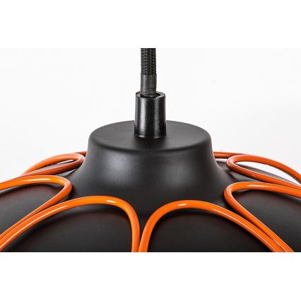 Rabalux - Candelabro suspenso 1xE27/60W/230V preto/laranja