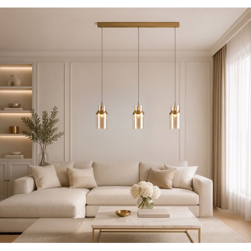 Rabalux - Lustre LED suspenso por cabo LED/27W/230V 3000K dourado
