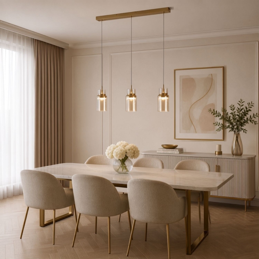 Rabalux - Lustre LED suspenso por cabo LED/27W/230V 3000K dourado