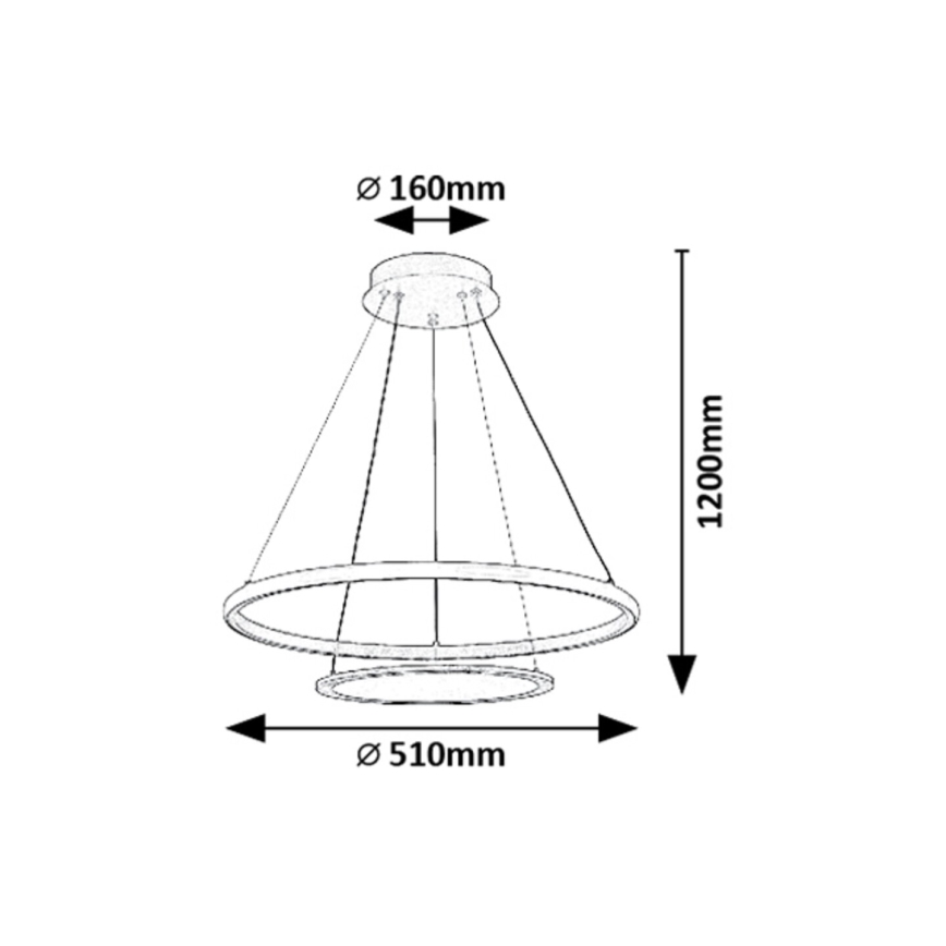 Rabalux - Candeeiro suspenso LED com regulação LED/42W/230V 3000-6500K + comando