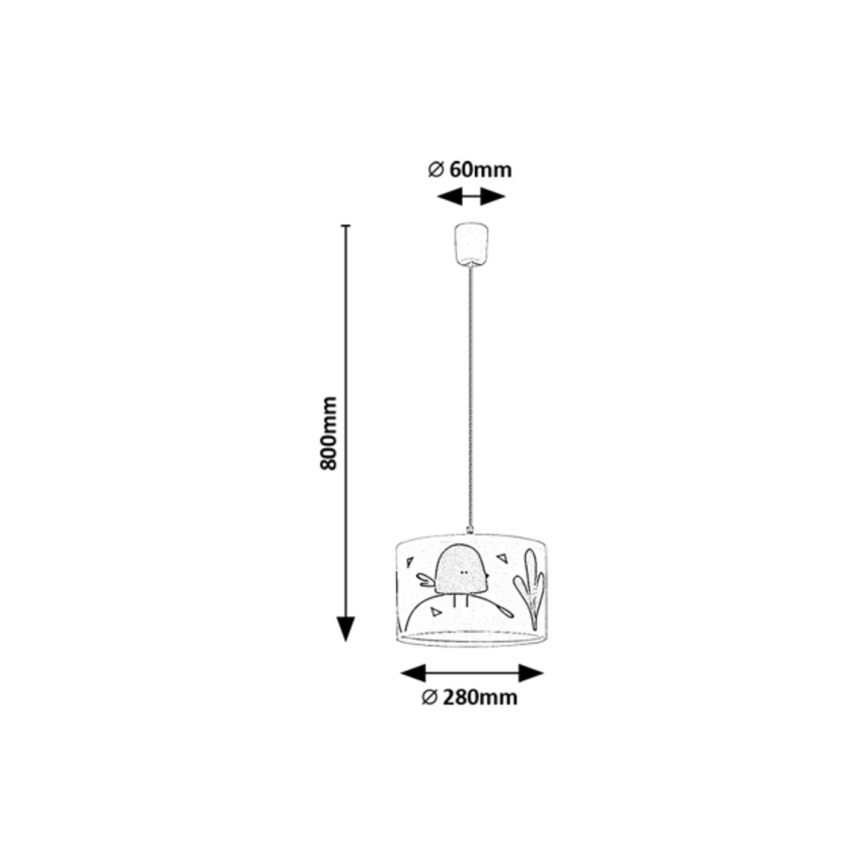 Rabalux - Candeeiro suspenso de criança 1xE27/40W/230V