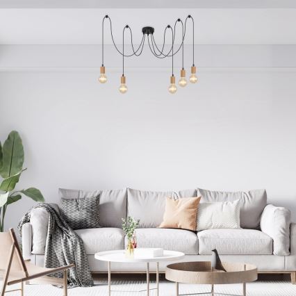 Rabalux - Lustre suspenso em cabo 5xE27/60W/230V aranha faia