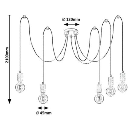 Rabalux - Lustre suspenso em cabo 5xE27/60W/230V aranha faia