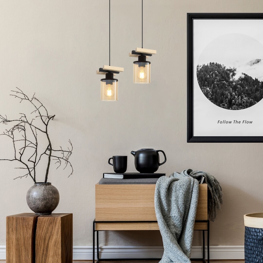 Rabalux - Candeeiro de teto em haste 1xE27/25W/230V pinho