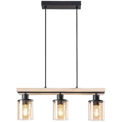 Rabalux - Lustre suspenso em cabo 3xE27/25W/230V pinho
