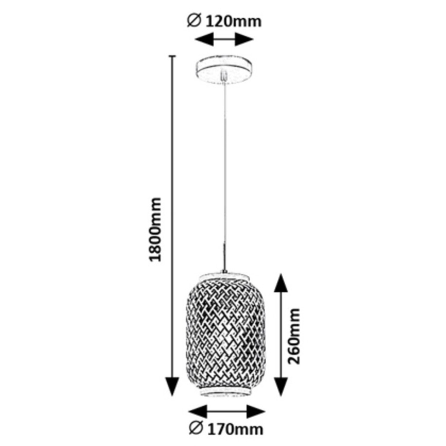 Rabalux - Lustre suspenso em cabo 1xE27/40W/230V rattan