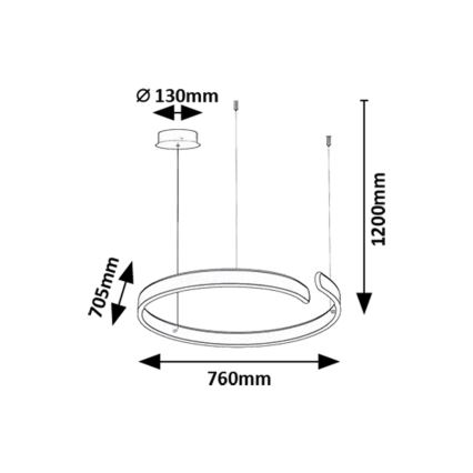 Rabalux - Lustre LED suspenso com cabo LED/45W/230V 3000/4000/6500K