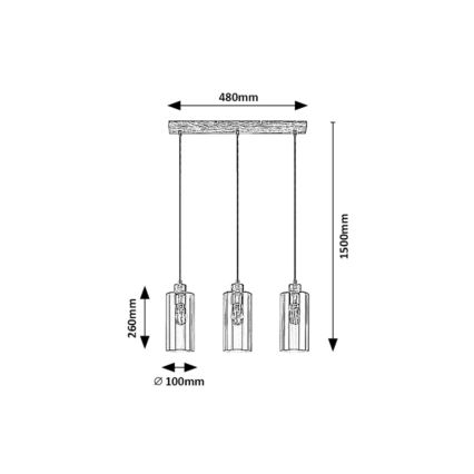 Rabalux - Lustre suspenso com cabo 3xE27/25W/230V