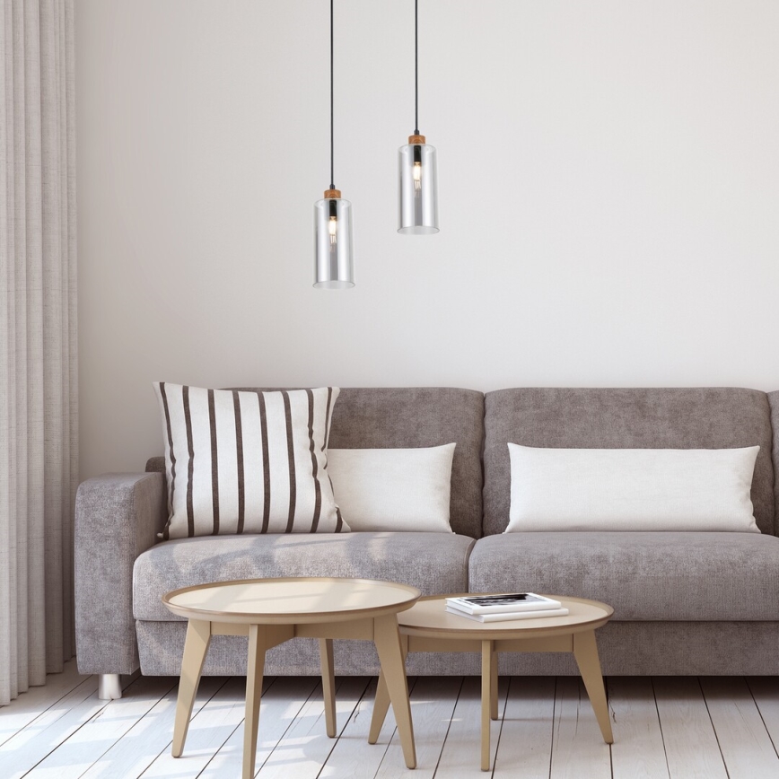 Rabalux - Candeeiro de teto suspenso 1xE27/25W/230V carvalho