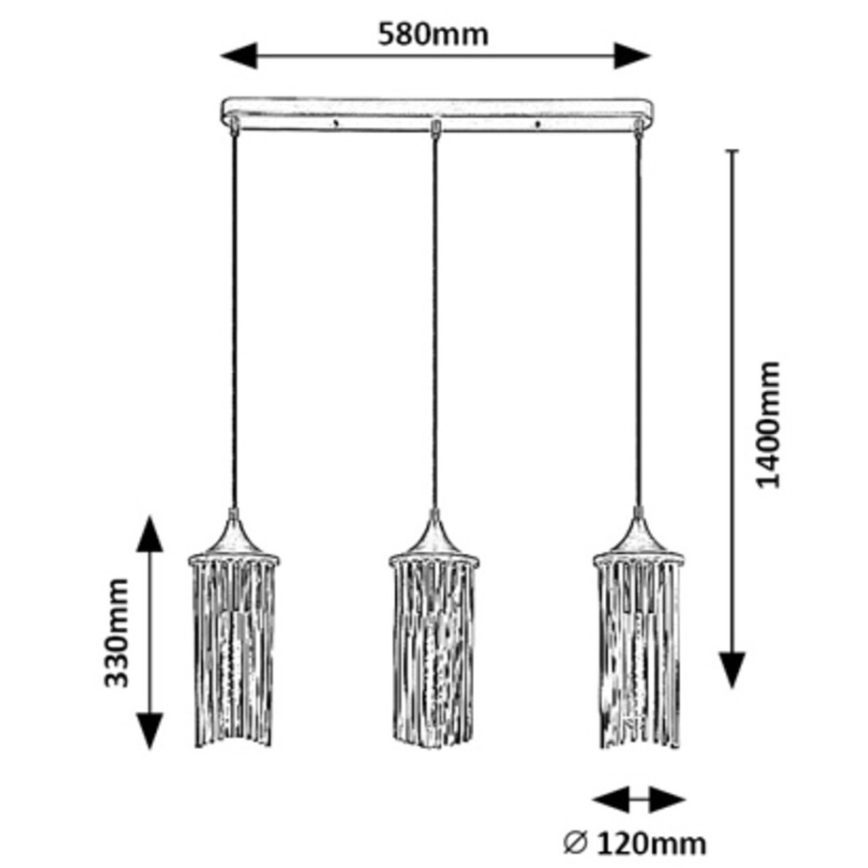 Rabalux - Candelabro suspenso 3xE27/40W/230V