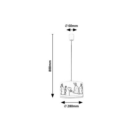 Rabalux - Candeeiro suspenso de criança 1xE27/40W/230V