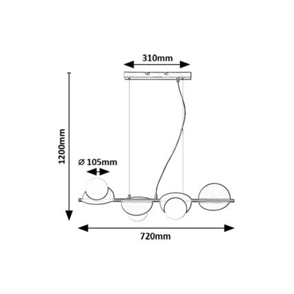 Rabalux - Candeeiro suspenso 4xG9/5W/230V