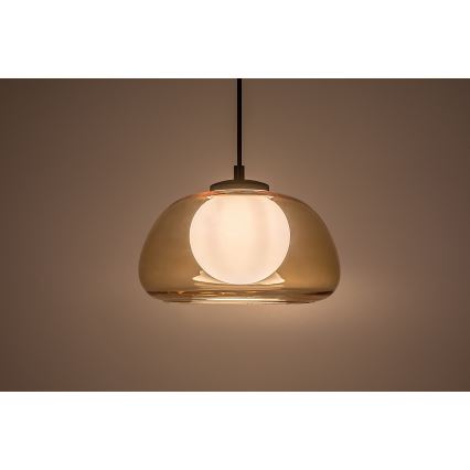 Rabalux - Candeeiro suspenso 1xG9/5W/230V castanho/fumado