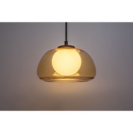 Rabalux - Candeeiro suspenso 1xG9/5W/230V castanho/fumado