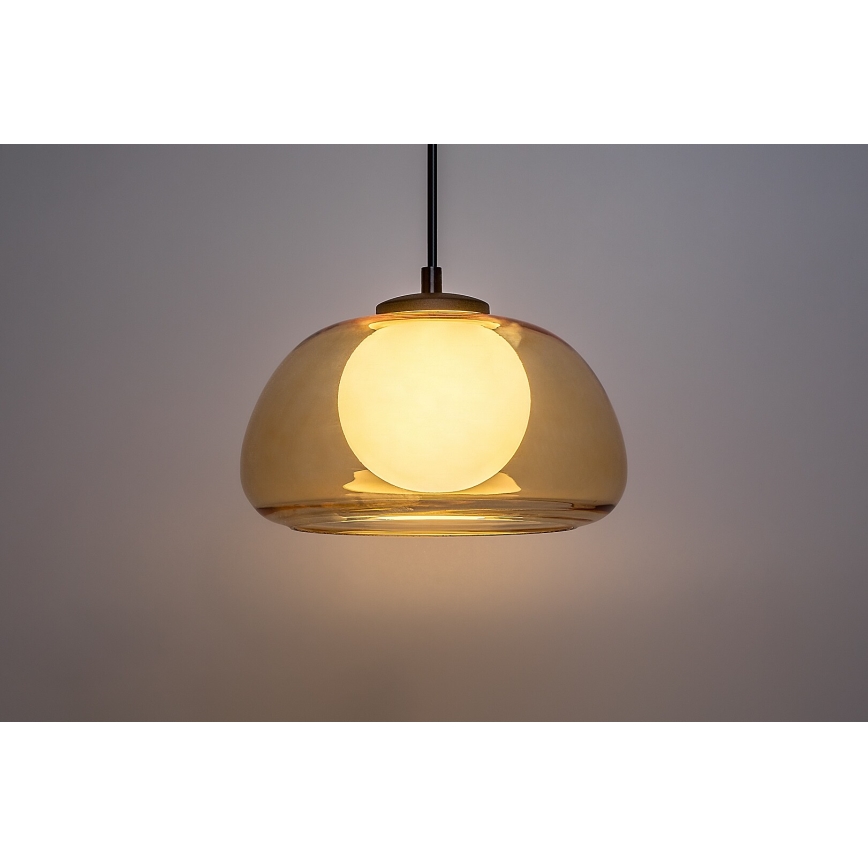 Rabalux - Candeeiro suspenso 1xG9/5W/230V castanho/fumado