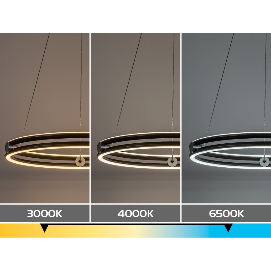 Rabalux - Lustre LED regulável suspenso por cabo LED/60W/230V 3000-6500K cinzento + comando remoto