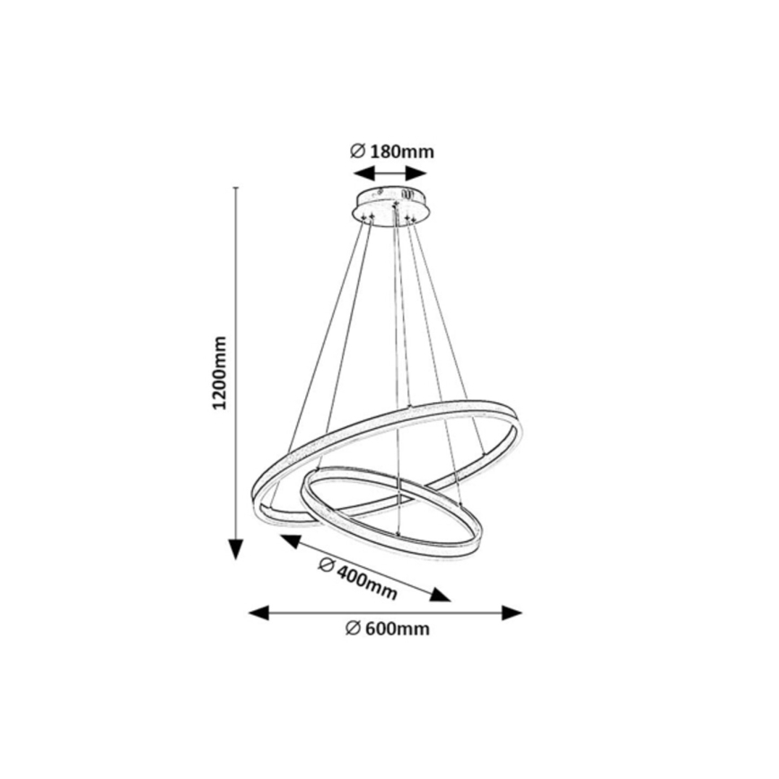 Rabalux - Lustre LED regulável suspenso por cabo LED/80W/230V 3000-6500K + comando à distância