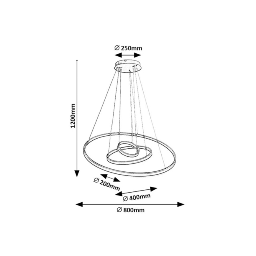 Rabalux - Lustre pendente LED dimerizável em cabo LED/100W/230V 3000-6500K + controlo remoto