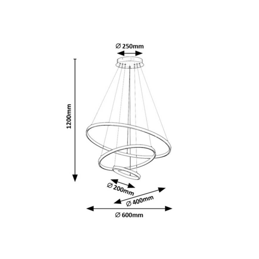 Rabalux - Lustre LED regulável suspenso por cabo LED/90W/230V 3000-6500K + controlo remoto
