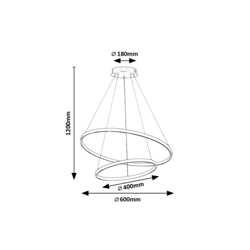 Rabalux - Lustre LED dimerizável suspenso por cabo LED/75W/230V 3000-6500K + controlo remoto