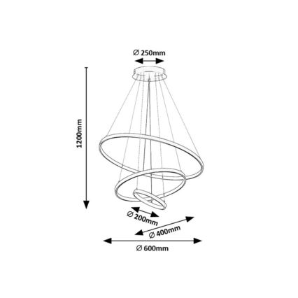 Rabalux - Lustre pendente LED dimável suspenso por cabo LED/90W/230V 3000-6500K + controlo remoto