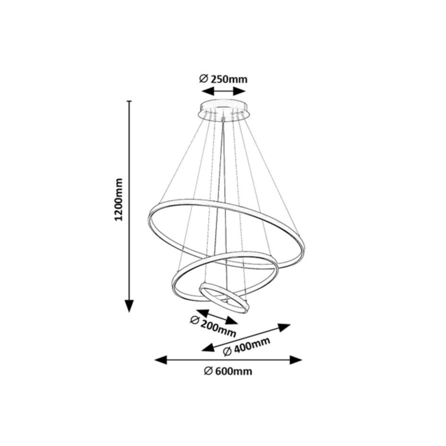 Rabalux - Lustre pendente LED dimável suspenso por cabo LED/90W/230V 3000-6500K + controlo remoto