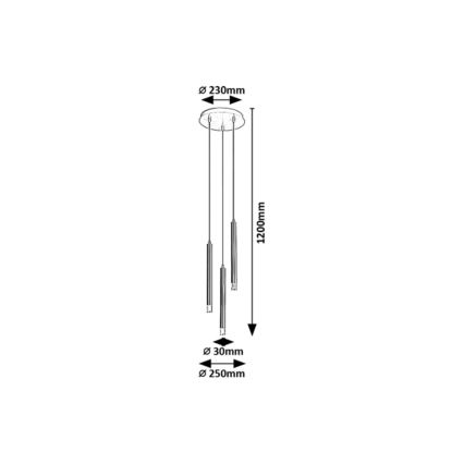 Rabalux - Candeeiro suspenso 3xG9/5W/230V dourado