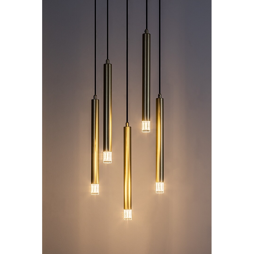 Rabalux - Candeeiro suspenso 5xG9/5W/230V dourado