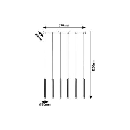 Rabalux - Candeeiro suspenso 6xG9/5W/230V dourado