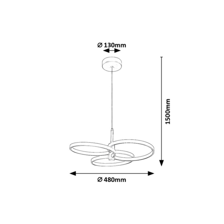 Rabalux - Lustre pendente LED regulável com cabo LED/50W/230V 3000-6500K + controlo remoto
