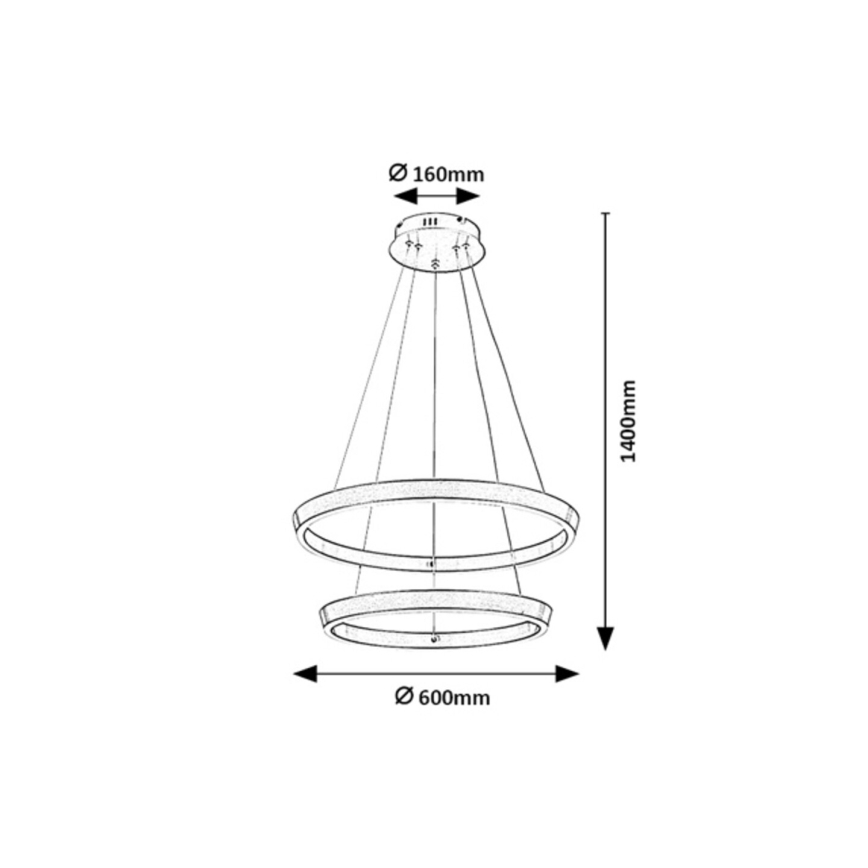 Rabalux - Lustre LED dimável suspenso por cabo LED/45W/230V 3000-6500K + controlo remoto