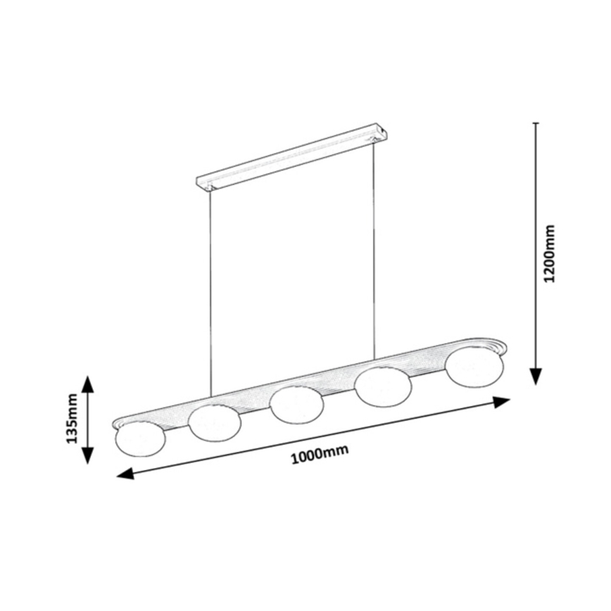 Rabalux - Lustre pendente com cabo 5xG9/25W/230V