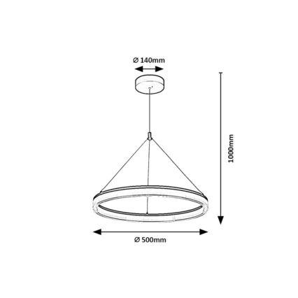 Rabalux - LED Lustre pendente dimerizável suspenso por cabo LED/24W/230V 3000-6500K + controlo remoto