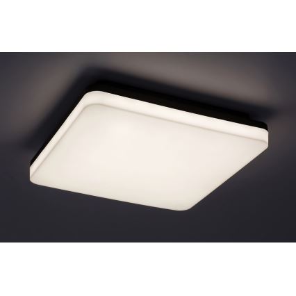 Rabalux - Luminária de tecto LED para casa de banho, 24W, 230V, IP54, 28x28 cm